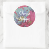 Sticker Rond Inspirational Choose Happy Quote Affirmation (Sac)