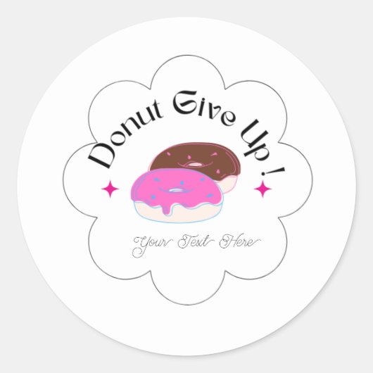 Sticker Rond Inspirational Funky Custom Donut (Devant)