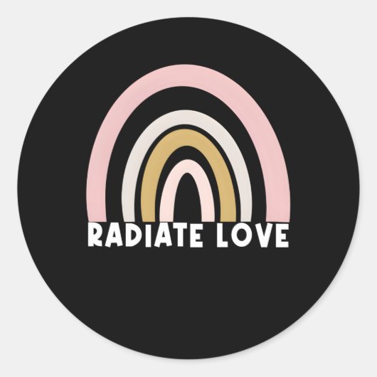 Sticker Rond Inspirational Radiate Love Rainbow (Devant)