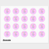 Sticker Rond Inspirationnel, Manifestation, Rose, Preppy (Feuille)