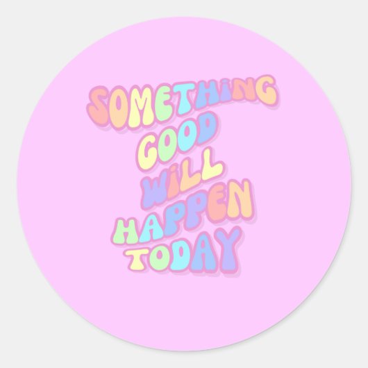 Sticker Rond Inspirationnel, Manifestation, Rose, Preppy (Devant)