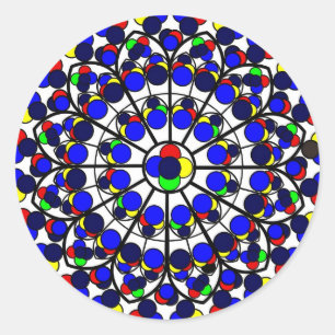 Sticker Rond Inspiré par la fenêtre du Rose Sud, Notre-Dame de 