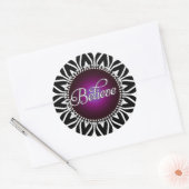 Sticker Rond InspireMe ! Croire noir blanc Mandala Plum Circle (Enveloppe)