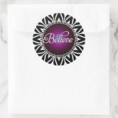 Sticker Rond InspireMe ! Croire noir blanc Mandala Plum Circle (Sac)