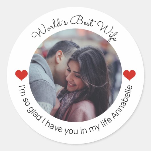 Sticker Rond Inspirer l'amour Ajouter votre propre photo et mes (Devant)
