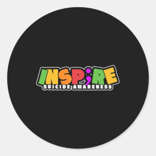Sticker Rond Inspirer le projet Semicolon de sensibilisation au