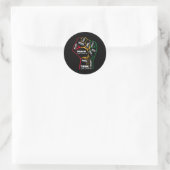 Sticker Rond Inspirer les leaders noirs Poing de puissance main (Sac)