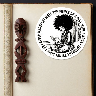 Sticker Rond Inspirer "Power of a Girl" Ex Libris Plaque