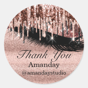 Sticker Rond Instag Eyelashes Extension Maquillage Rose Flush D