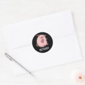 Sticker Rond Instaham Funny Médias sociaux Pig Pun Dark BG (Enveloppe)