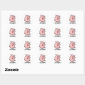 Sticker Rond Instaham Funny Social Media Pig Pun (Feuille)