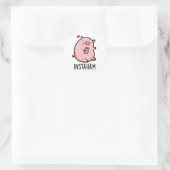Sticker Rond Instaham Funny Social Media Pig Pun (Sac)
