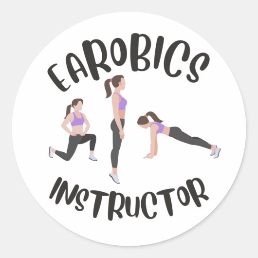 Sticker Rond Instructeur aérobic (Devant)