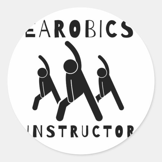 Sticker Rond Instructeur aérobic (Devant)