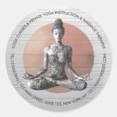 Sticker Rond Instructeur de méditation Yoga Reiki Master Lotus  (Devant)