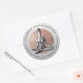 Sticker Rond Instructeur de méditation Yoga Reiki Master Lotus  (Enveloppe)