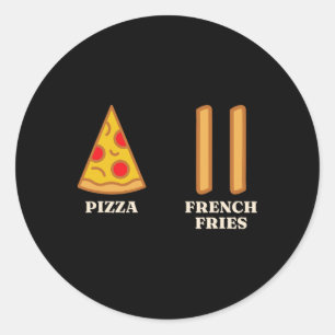 Sticker Rond Instructeur de ski débutant Pizza Fries Français