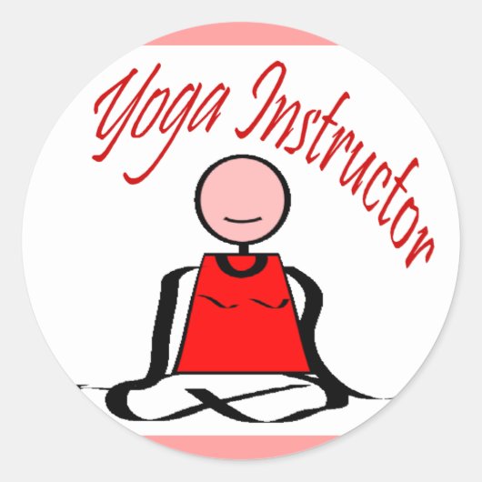 Sticker Rond Instructeur de yoga—Figure de la tige de position  (Devant)