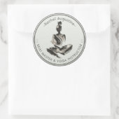 Sticker Rond Instructeur de Yoga Lotus Méditation Pose Brosse (Sac)