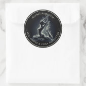 Sticker Rond Instructeur de Yoga Reiki Pose King Pigeon à une j (Sac)