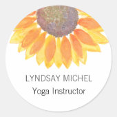 Sticker Rond Instructeur de yoga Tournesol (Devant)