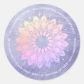Sticker Rond Instructeur de Yoga violet Rose Gold Mandala (Devant)