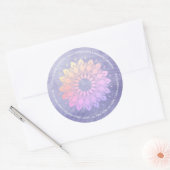 Sticker Rond Instructeur de Yoga violet Rose Gold Mandala (Enveloppe)