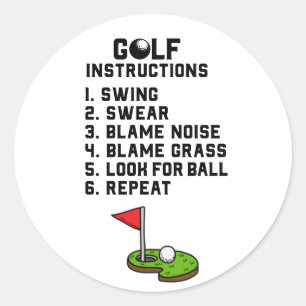Sticker Rond Instruction de golf Swing Sweer au trou du drapeau