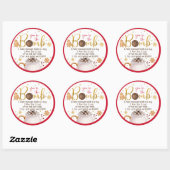 Sticker Rond Instruction sur la bombe à chocolat chaud (Feuille)