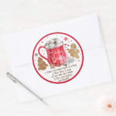 Sticker Rond Instruction sur la bombe à chocolat chaud (Enveloppe)