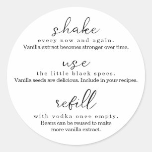Sticker Rond Instructions d'extraction de vanille maison ronde