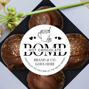 Sticker Rond Instructions minimalistes sur les bombes à chocola