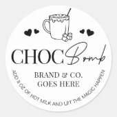 Sticker Rond Instructions relatives aux bombes au chocolat au c (Devant)