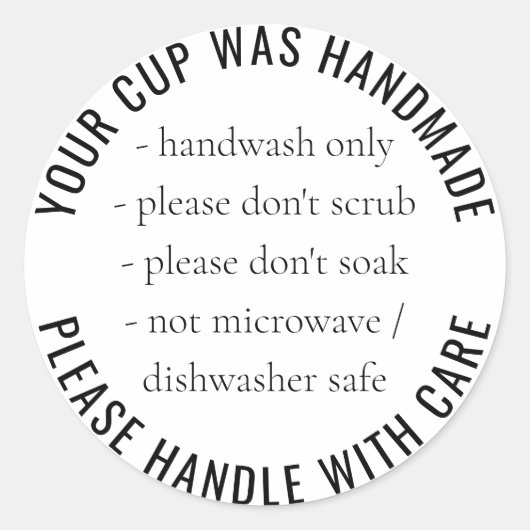 Sticker Rond Instructions sur les soins personnalisés de la Cou (Devant)