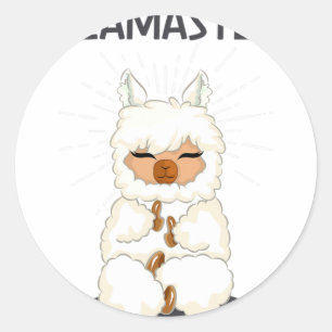 Sticker Rond Instructrice de yoga Lamaste amoureux de la médita