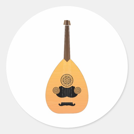 Sticker Rond Instrument arabe de musique oud (Devant)
