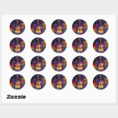 Sticker Rond instrument de guitare (Feuille)