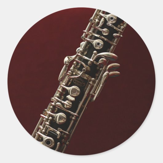 Sticker Rond instrument de musique Oboe (Devant)