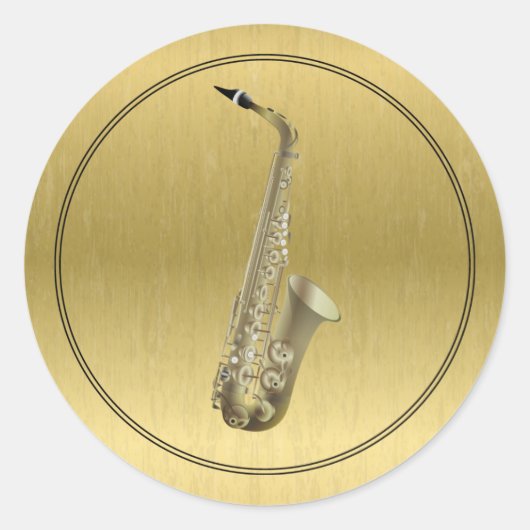 Sticker Rond Instrument saxophone (Devant)