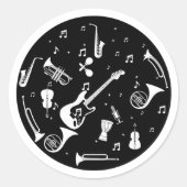 Sticker Rond Instruments de musique (Devant)