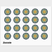 Sticker Rond Insulaire - Mandelbrot Art (Feuille)