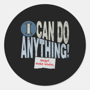 Sticker Rond Insulte amusante T1D Diabète 1