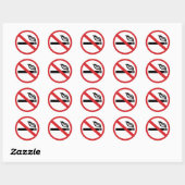 Sticker Rond Interdiction de fumer (Feuille)