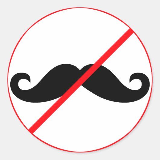 Sticker Rond Interdiction des moustaches ! (Devant)