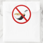 Sticker Rond interdire la soupe d'ailerons de requin (Sac)