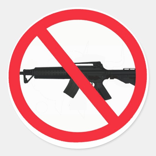 Sticker Rond Interdire les armes d'assaut (Devant)