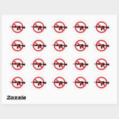 Sticker Rond Interdire les fusils d'assaut - Pas de symbole Lig (Feuille)