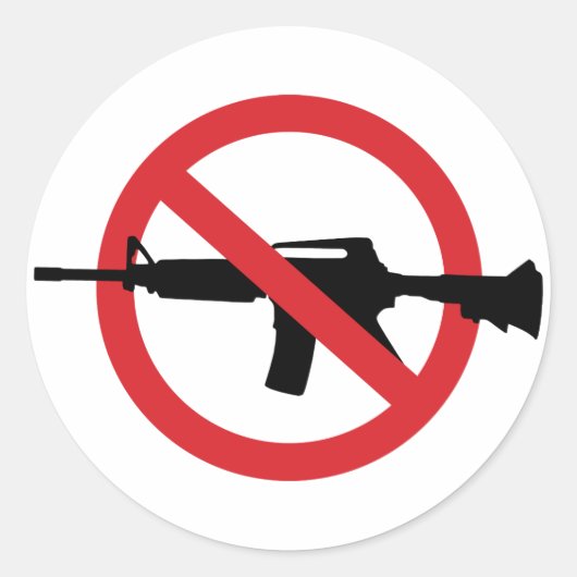 Sticker Rond Interdire les fusils d'assaut - Pas de symbole Lig (Devant)