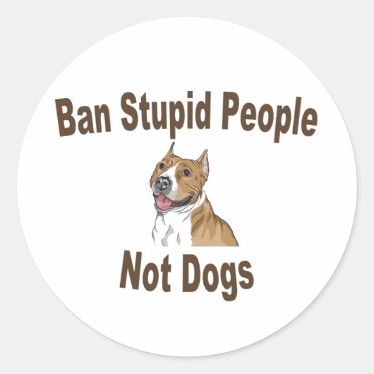 Sticker Rond Interdire les gens imbéciles (Devant)