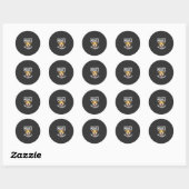 Sticker Rond Interdire les gens stupides pas Pitbulls Chien (Feuille)